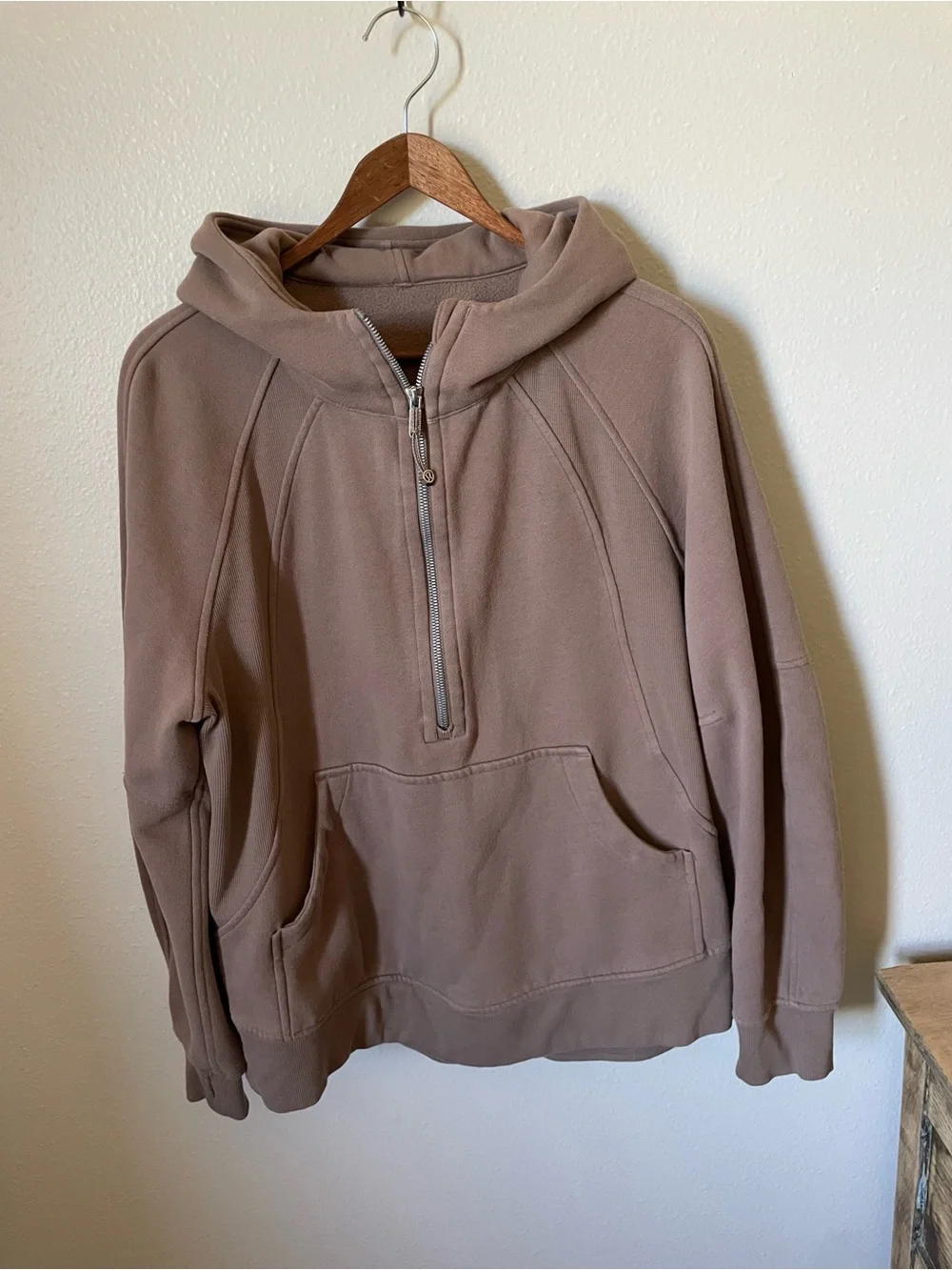 Lululemon Scuba Oversized Half-Zip Long Hoodie Taupetastic M/L